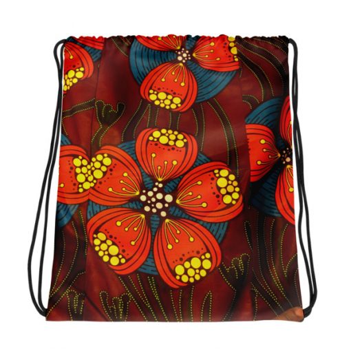 drawstring, bag, african print